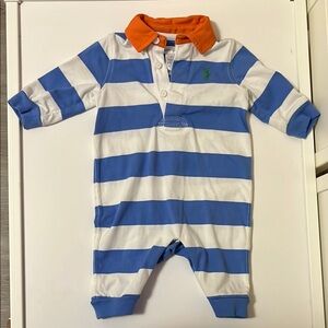 Striped Blue and White Kids Ralph Lauren One Piece